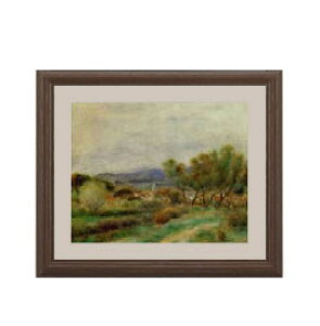 【油絵 直筆仕上げ】ルノワール View of la Sayne アートフレーム サイズ 額入りS:ブラウン 【油彩 布キャンバス 国内生産】 絵画 販売 風景画 321×271mm 複製画 送料無料 (ルノアール)
