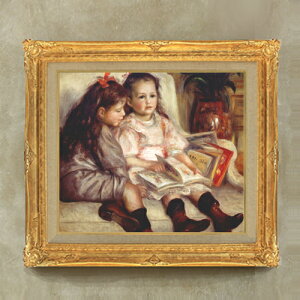 【油絵 直筆仕上げ】ルノワール ふたりの子供の肖像 F10 【額入り】 絵画 販売 10号 油彩 人物画 671×597mm 複製画 送料無料 プレゼント ギフト 開店祝い 開業祝い 退職祝い 新築祝い リビング