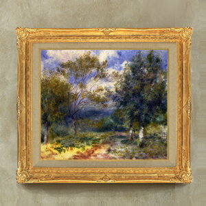 【油絵 直筆仕上げ】ルノワール 陽だまりの風景 F10 【額入り】 絵画 販売 10号 油彩 風景画 671×597mm 複製画 送料無料 プレゼント ギフト 開店祝い 開業祝い 退職祝い 新築祝い リビング 玄関