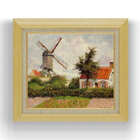 【油絵 直筆仕上げ】ピサロ Windmill at Knocke, Belgium F10 【額入り】 絵画 販売 10号 油彩 風景画 675×601mm 複製画 送料無料 プレゼント ギフト 開店祝い 開業祝い 退職祝い 新築祝い リビング 玄関 モダン アートフレーム 壁掛け