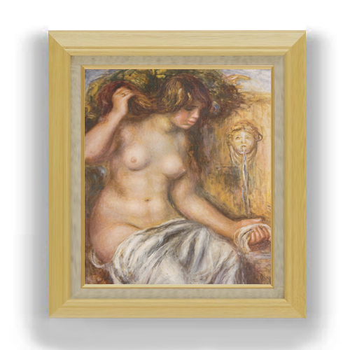 ルノワール 泉に寄る女 F10 超美品の 絵画 販売 送料無料 高額売筋 油彩 人物画 10号 675×601mm