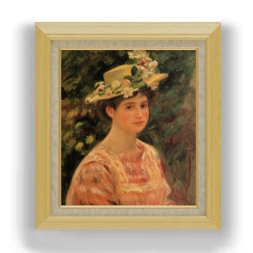 割引 ルノワール バラの帽子を着飾る若い女 F10 絵画 販売 油彩 675×601mm 83％以上節約 送料無料 10号 人物画