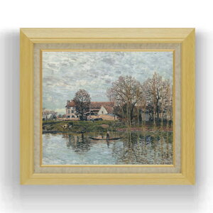 【油絵 直筆仕上げ】シスレー ポールマルリの風景 F10 【額入り】 絵画 販売 10号 油彩 風景画 675×601mm 複製画 送料無料 プレゼント ギフト 開店祝い 開業祝い 退職祝い 新築祝い リビング 玄