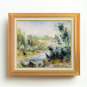 【油絵 直筆仕上げ】ルノワール 川岸にて、ボートを漕ぐ F10 【アップグレード額】 絵画 販売 10号 油彩 風景画 677×603mm 複製画 送料無料 プレゼント ギフト 開店祝い 開業祝い 退職祝い 新築