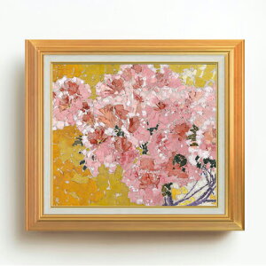 【油絵 直筆仕上げ】ジャコメッティ 咲き誇るツツジ F10 【アップグレード額】 絵画 販売 10号 油彩 抽象画 677×603mm 複製画 送料無料 プレゼント ギフト 開店祝い 開業祝い 退職祝い 新築祝い