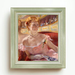 �y���G ���M�d�グ�z���A���[�E�J�T�b�g Woman with a Pearl Necklace in a Loge F10 �y�A�b�v�O���[�h�z�z �G�� �̔� 10�� ���� �l���� 677×603mm ������ �������� �v���[���g �M�t�g �J�X�j�� �J�Əj�� ��