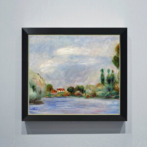 【油絵 直筆仕上げ】ルノワール House on the River F10 【シンプルフレーム】 絵画 販売 10号 油彩 風景画 560×485mm 複製画 送料無料 プレゼント ギフト 開店祝い 開業祝い 退職祝い 新築祝い リビン
