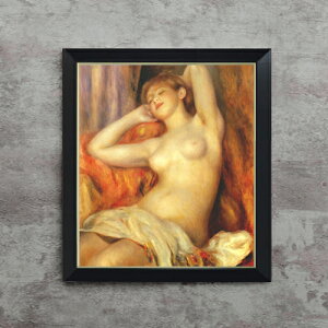 【油絵 直筆仕上げ】ルノワール 眠る女 F10 【シンプルフレーム】 絵画 販売 10号 油彩 人物画 560×485mm 複製画 送料無料 プレゼント ギフト 開店祝い 開業祝い 退職祝い 新築祝い リビング 玄