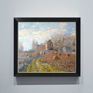 【油絵 直筆仕上げ】シスレー セント・マーチンの白霜 F10 【シンプルフレーム】 絵画 販売 10号 油彩 風景画 560×485mm 複製画 送料無料 プレゼント ギフト 開店祝い 開業祝い 退職祝い 新築祝