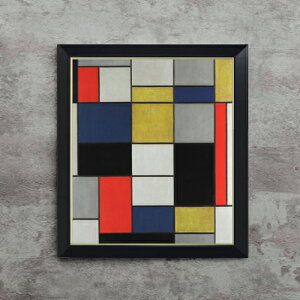 yG Mdグzs[gEhA Grande composizione A con nero, rosso, grigio, giallo e blu F10 yVvt[z G ̔ 10  ۉ 560×485mm  
