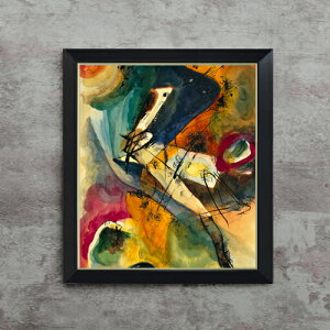 【油絵 直筆仕上げ】ワシリー・カンディンスキー Untitled F10 【シンプルフレーム】 絵画 販売 10号 油彩 抽象画 560×485mm 複製画 送料無料 プレゼント ギフト 開店祝い 開業祝い 退職祝い 新築