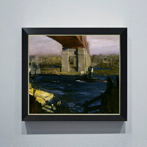 【油絵 直筆仕上げ】ジョージ・ベローズ Bridge, Blackwell’s Island F10 【シンプルフレーム】 絵画 販売 10号 油彩 風景画 560×485mm 複製画 送料無料 プレゼント ギフト 開店祝い 開業祝い 退職祝い