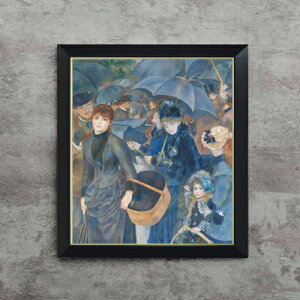 【油絵 直筆仕上げ】ルノワール 雨傘 F10 【シンプルフレーム】 絵画 販売 10号 油彩 風景画 560×485mm 複製画 送料無料 プレゼント ギフト 開店祝い 開業祝い 退職祝い 新築祝い リビング 玄関