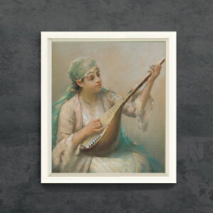 �y���G ���M�d�グ�z�t�@�E�X�g�]�i�� Woman Playing a String Instrument F10 �y�V���v���t���[���z �G�� �̔� 10�� ���� �l���� 560×485mm ������ �������� �v���[���g �M�t�g �J�X�j�� �J�Əj�� �ސE�j