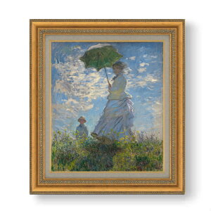 【油絵 直筆仕上げ】クロード・モネ 日傘を差す女 (左向き) F10 【額入り】 絵画 販売 10号 油彩 人物画 677×603mm 複製画 送料無料 プレゼント ギフト 開店祝い 開業祝い 退職祝い 新築祝い