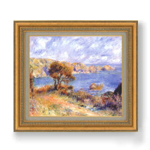 【油絵 直筆仕上げ】ルノワール ガーンジーの風景 F10 【額入り】 絵画 販売 10号 油彩 風景画 677×603mm 複製画 送料無料 プレゼント ギフト 開店祝い 開業祝い 退職祝い 新築祝い リビング 玄