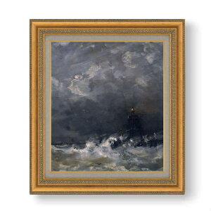 【油絵 直筆仕上げ】メスダフ Lighthouse in Breaking Waves F10 【額入り】 絵画 販売 10号 油彩 抽象画 677×603mm 複製画 送料無料 プレゼント ギフト 開店祝い 開業祝い 退職祝い 新築祝い リビング 玄