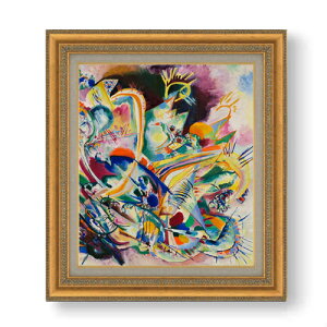 【油絵 直筆仕上げ】ワシリーカンディンスキー Untitled Improvisation V F10 【額入り】 絵画 販売 10号 油彩 抽象画 677×603mm 複製画 送料無料 プレゼント ギフト 開店祝い 開業祝い 退職祝い 新築祝