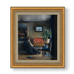 【油絵 直筆仕上げ】ハリエット・バッカー Blue Interior F10 【額入り】 絵画 販売 10号 油彩 抽象画 677×603mm 複製画 送料無料 プレゼント ギフト 開店祝い 開業祝い 退職祝い 新築祝い リビング