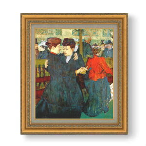 【油絵 直筆仕上げ】ロートレック ムーラン・ルージュにて、二人の女性 F10 【額入り】 絵画 販売 10号 油彩 人物画 677×603mm 複製画 送料無料 プレゼント ギフト 開店祝い 開業祝い 退職祝い