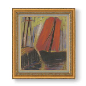 【油絵 直筆仕上げ】パルジャイ 赤いヨット F10 【額入り】 絵画 販売 10号 油彩 抽象画 677×603mm 複製画 送料無料 プレゼント ギフト 開店祝い 開業祝い 退職祝い 新築祝い リビング 玄関 モダ