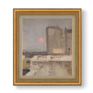 【油絵 直筆仕上げ】マコフスキ 霧の中の街の断片 F10 【額入り】 絵画 販売 10号 油彩 抽象画 677×603mm 複製画 送料無料 プレゼント ギフト 開店祝い 開業祝い 退職祝い 新築祝い リビング 玄