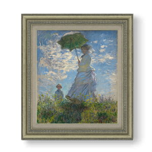 【油絵 直筆仕上げ】クロード・モネ 日傘を差す女 (左向き) F10 【額入り】 絵画 販売 10号 油彩 人物画 677×603mm 複製画 送料無料 プレゼント ギフト 開店祝い 開業祝い 退職祝い 新築祝い