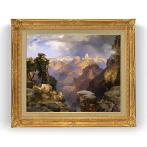 【油絵 直筆仕上げ】トーマス・モラン Grand Canyon with Rainbow F12 【油彩 国内生産 インテリア】絵画 販売 12号 抽象画 ゴールド額縁 736×630mm 複製画 送料無料 プレゼント ギフト 開店祝い 開業祝