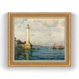 【油絵 直筆仕上げ】ディーマー The Ahrkap Lighthouse F12 【油彩 国内生産 インテリア】絵画 販売 12号 抽象画 ゴールド額縁 754×648mm 複製画 送料無料 プレゼント ギフト 開店祝い 開業祝い 退職祝い 新築祝い リビング 玄関 モダン 壁掛け