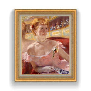 �y���G ���M�d�グ�z���A���[�E�J�T�b�g Woman with a Pearl Necklace in a Loge F12 �y���� �������Y �C���e���A�z�G�� �̔� 12�� �l���� �z�� 754×648mm ������ �������� �v���[���g �M�t�g �J�X�j�� �J��