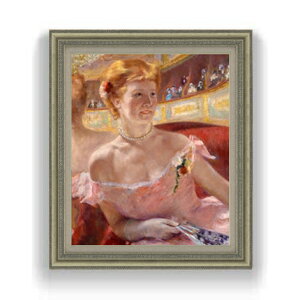 �y���G ���M�d�グ�z���A���[�E�J�T�b�g Woman with a Pearl Necklace in a Loge F12 �y���� �������Y �C���e���A�z�G�� �̔� 12�� �l���� �z�� 754×648mm ������ �������� �v���[���g �M�t�g �J�X�j�� �J��