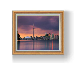 【油絵 直筆仕上げ】ディープタウン F12サイズ 額入り 【額入り】 油彩 風景画 オリジナルインテリア絵画 風水画 額縁 754×648mm 複製画 送料無料 プレゼント ギフト 開店祝い 開業祝い 退職祝