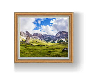 【油絵 直筆仕上げ】サンブライド高原 F12サイズ 額入り 【額入り】 油彩 風景画 オリジナルインテリア絵画 風水画 額縁 754×648mm 複製画 送料無料 プレゼント ギフト 開店祝い 開業祝い 退職