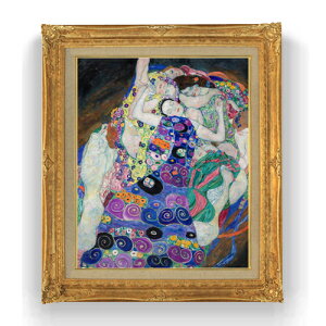 【油絵 直筆仕上げ】クリムト The Virgin F15 【油彩 国内生産 インテリア】絵画 販売 15号 抽象画 ゴールド額縁 781×660mm 複製画 送料無料 プレゼント ギフト 開店祝い 開業祝い 退職祝い 新築祝