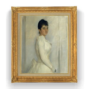 【油絵 直筆仕上げ】 ラモン・カザス Portrait of Montserrat Carb F15 【油彩 国内生産 インテリア】絵画 販売 15号 抽象画 ゴールド額縁 781×660mm 複製画 送料無料 プレゼント ギフト 開店祝い 開業祝