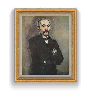 【油絵 直筆仕上げ】マネ クレマンソーの肖像 F15 【油彩 国内生産 インテリア】絵画 販売 15号 人物画 ゴールド額縁 800×678mm 複製画 送料無料 プレゼント ギフト 開店祝い 開業祝い 退職祝い