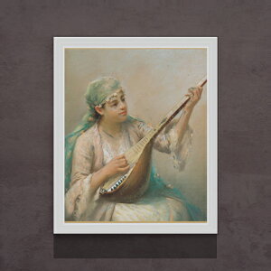 �y���G ���M�d�グ�z�t�@�E�X�g�]�i�� Woman Playing a String Instrument F15 �y���� �A�b�v�O���[�h�z�z�G�� �̔� 15�� ���i��z�� 712×590mm ������ �������� �v���[���g �M�t�g �J�X�j�� �J�Əj�� �ސE