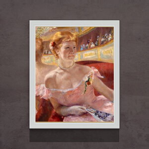 �y���G ���M�d�グ�z���A���[�E�J�T�b�g Woman with a Pearl Necklace in a Loge F15 �y���� �A�b�v�O���[�h�z�z�G�� �̔� 15�� �l���� �z�� 712×590mm ������ �������� �v���[���g �M�t�g �J�X�j�� �J�Əj
