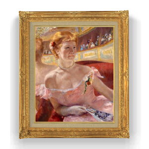 �y���G ���M�d�グ�z���A���[�E�J�T�b�g Woman with a Pearl Necklace in a Loge F15 �y�A�b�v�O���[�h�z���z�G�� �̔� 15�� �l���� �z�� 781×660mm ������ �������� �v���[���g �M�t�g �J�X�j�� �J�Əj�� 