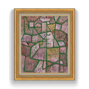 【油絵 直筆仕上げ】クレー ヘル・デア・シュタット F15 【油彩 国内生産 インテリア】絵画 販売 15号 抽象画 ゴールド額縁 800×678mm 複製画 送料無料 プレゼント ギフト 開店祝い 開業祝い 退