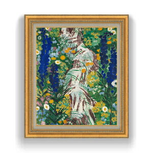 【油絵 直筆仕上げ】ババーガー 小川沿いの花 F15 【油彩 国内生産 インテリア】絵画 販売 15号 抽象画 ゴールド額縁 800×678mm 複製画 送料無料 プレゼント ギフト 開店祝い 開業祝い 退職祝い