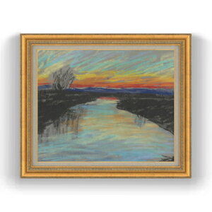 【油絵 直筆仕上げ】パルジャイ 赤い夜明け F15 【油彩 国内生産 インテリア】絵画 販売 15号 抽象画 ゴールド額縁 800×678mm 複製画 送料無料 プレゼント ギフト 開店祝い 開業祝い 退職祝い 新