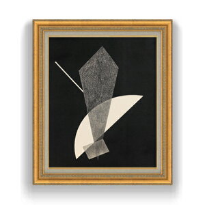 【油絵 直筆仕上げ】モホイ=ナジ コンストルクション5 F15 【油彩 国内生産 インテリア】絵画 販売 15号 抽象画 ゴールド額縁 800×678mm 複製画 送料無料 プレゼント ギフト 開店祝い 開業祝い