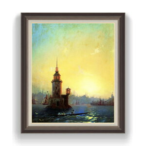 【油絵 直筆仕上げ】アイヴァゾフスキー コンスタンティノーブルのレアンドル塔の眺め F20 【油彩 キャンバス 国内生産 インテリア】絵画 販売 20号 風景画 863×734mm 複製画 送料無料