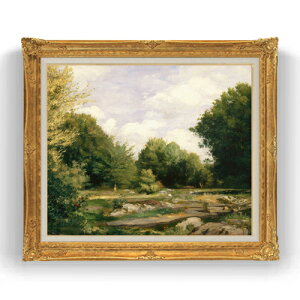 【油絵 直筆仕上げ】ルノワール A Clearing in the Woods F20 【油彩 キャンバス 国内生産 インテリア】絵画 販売 20号 風景画 865×736mm 複製画 送料無料 プレゼント ギフト 開店祝い 開業祝い 退職祝