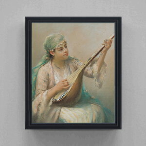 �y���G ���M�d�グ�z�t�@�E�X�g�]�i�� Woman Playing a String Instrument F20 �y���� �L�����o�X �V���v���t���[���z�G�� �̔� 20�� �l���� 795×673mm ������ ��������
