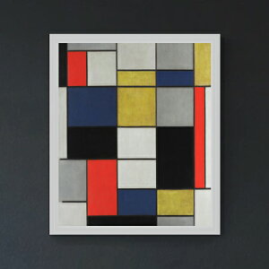 �y���G ���M�d�グ�z�s�[�g�E�����h���A�� Grande composizione A con nero, rosso, grigio, giallo e blu F20 �y���� �L�����o�X �V���v���t���[���z�G�� �̔� 20�� ���ۉ� 795×673mm ������ ��������