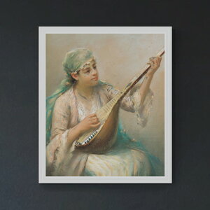 �y���G ���M�d�グ�z�t�@�E�X�g�]�i�� Woman Playing a String Instrument F20 �y���� �L�����o�X �V���v���t���[���z�G�� �̔� 20�� �l���� 795×673mm ������ ��������