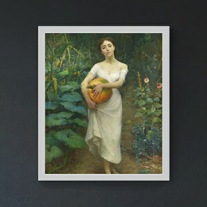 �y���G ���M�d�グ�z�t�@�E�X�g�]�i�� Young Girl Carrying a Pumpkin F20 �y���� �L�����o�X �V���v���t���[���z�G�� �̔� 20�� �l���� 795×673mm ������ ��������