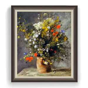 【油絵 直筆仕上げ】ルノワール Flowers in a Vase F30サイズ 【油彩 国内生産 インテリア】絵画 販売 30号 大きな絵画サイズ 額入り 風景画 額縁 1070×887mm 複製画 送料無料